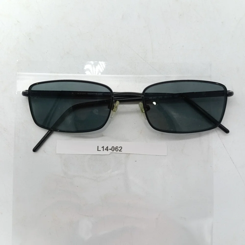 Montblanc MB242 002 Black Rectangle 53-18-140 Metal Sunglasses Frames Only 62